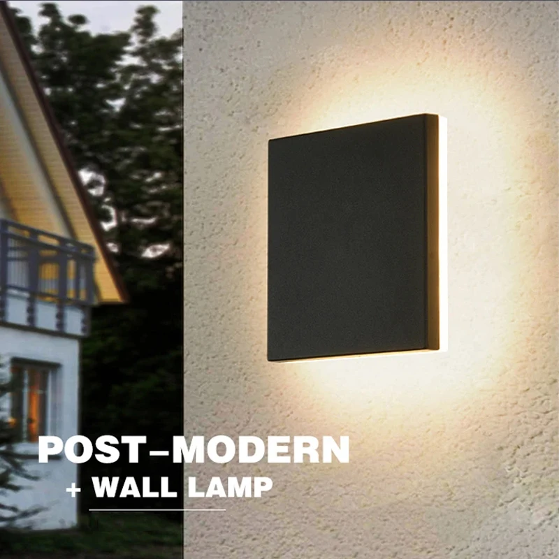 LED Wall Lamp Outdoor Waterproof IP65 Garden Decorative Wall Light Porch Corridor Square Lighting Bathroom Round Light Fixture