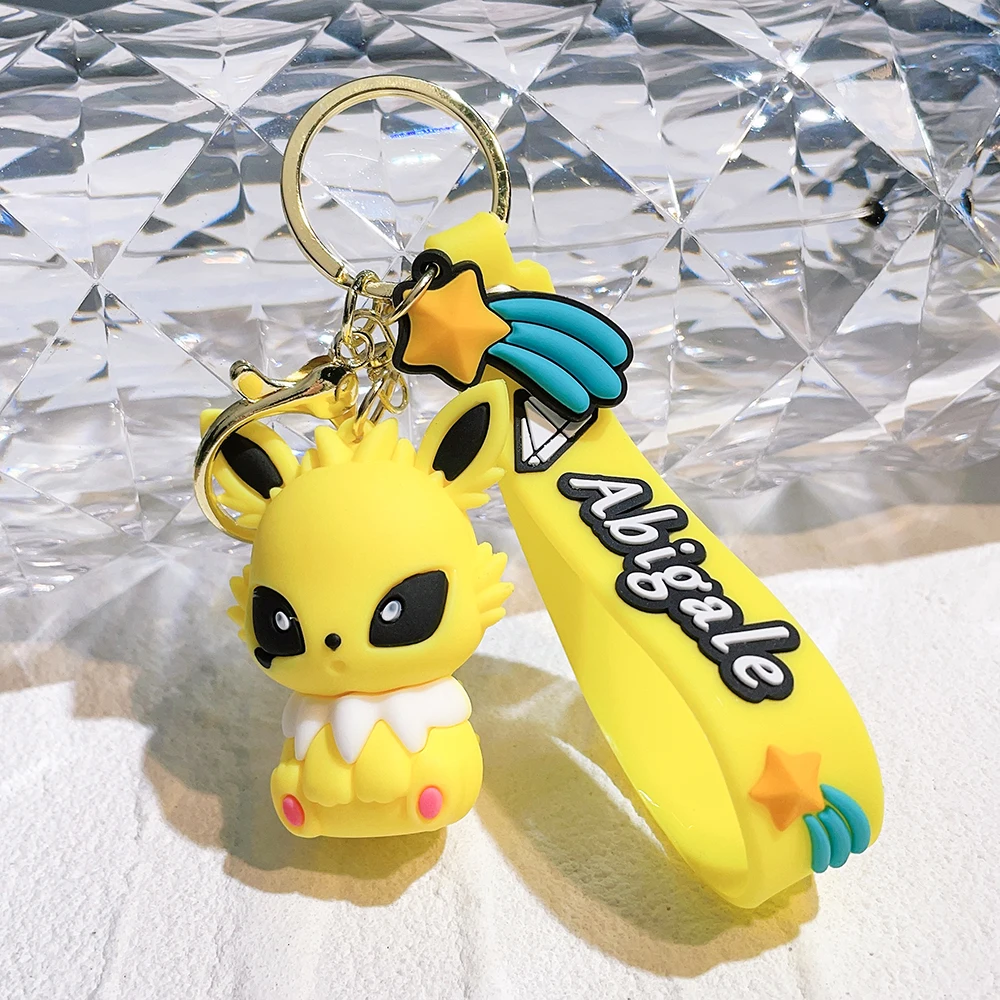 Anime Figure Pikachus Keychain Toy Pet Eevee Leafeon Sylveon