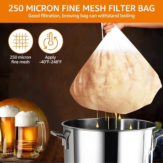 Sacchetto Filtro 7L Per Vino, Sidro, Birra E Formaggio - Cotone Riutilizzabile Lavabile In Lavatrice - 2