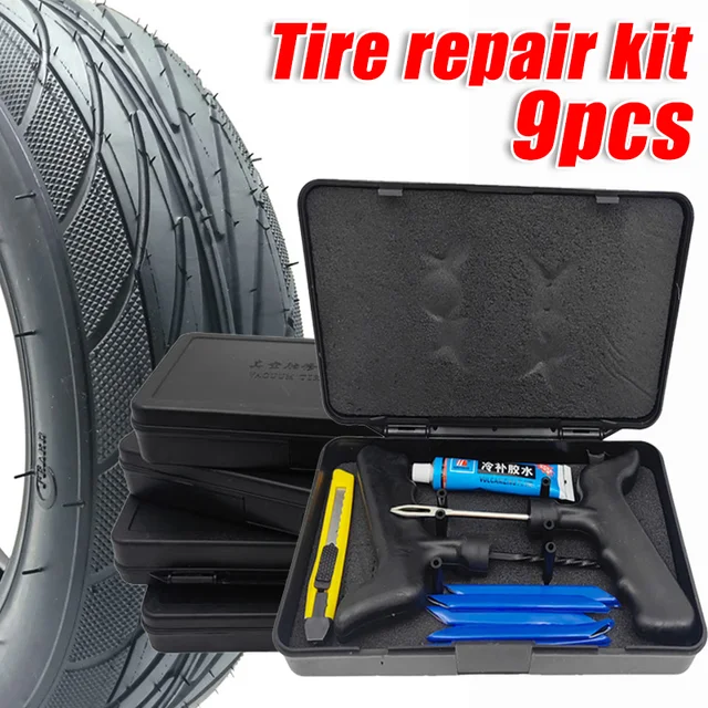Tire Repair Tools Kit Car Motorcycle Bike Tire Puncture Repairingtubeless Tires Repair Rubber Strips Plug Tools