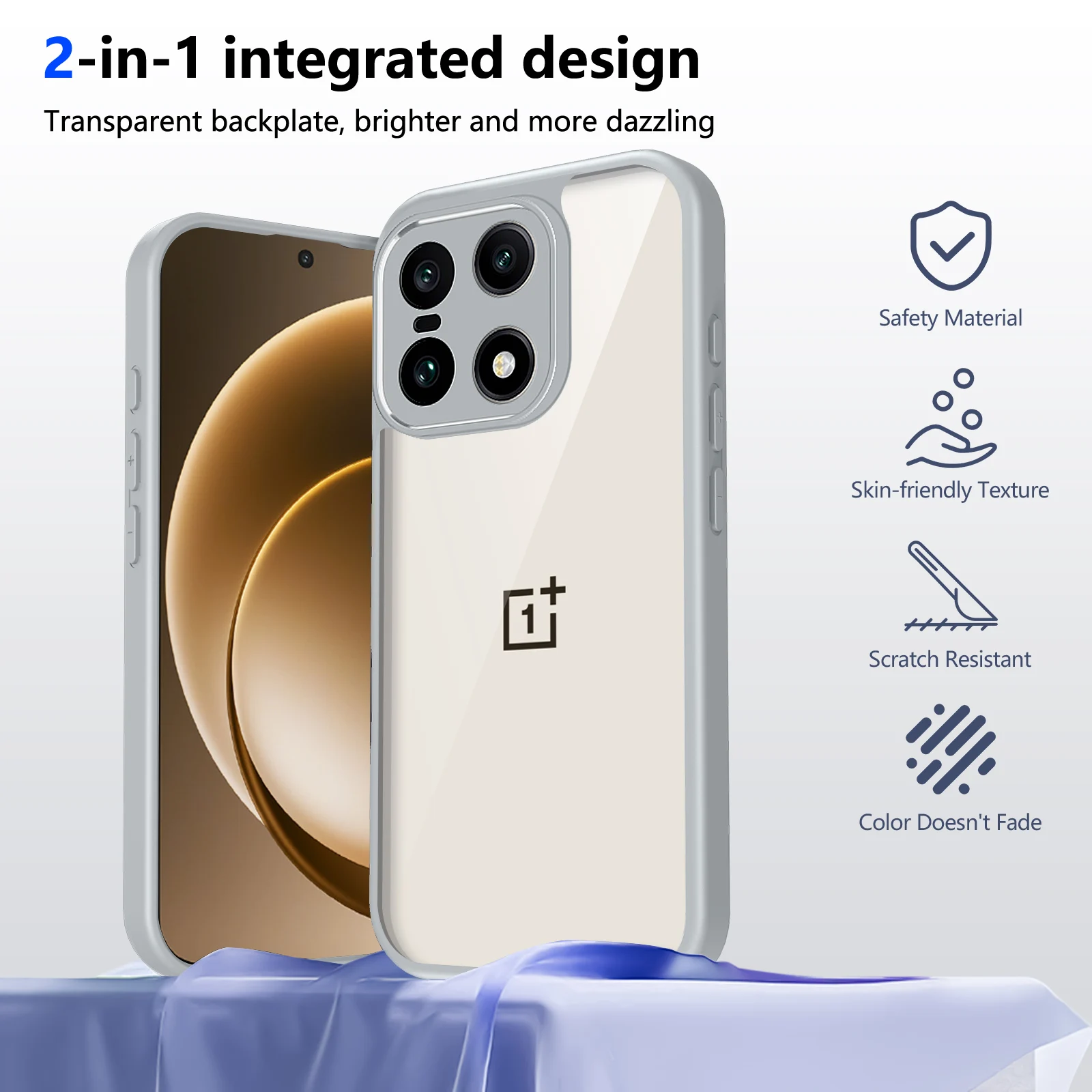 Enhanced Frosted Skin-Friendly Shockproof Bumper Case - Transparent and Fashionable