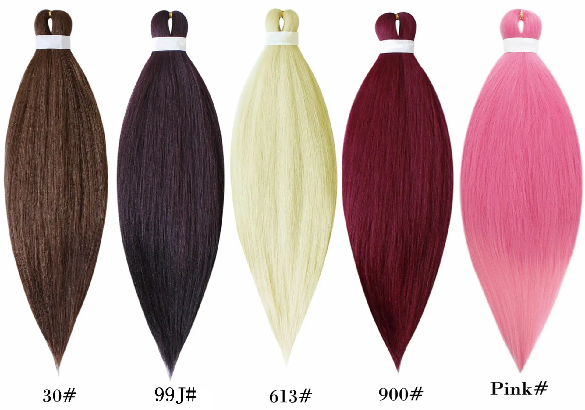 Synthetic Pre Stretched Braiding Hair Light Pink Braiding Hair Yaki Texture Hot Water Setting Professional Braids Hair 24 Inches 3