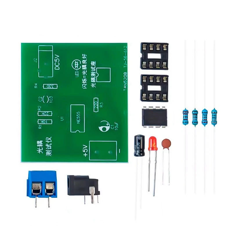 Optocoupler Tester Kit 555 Application Circuit Board Practice Welding DIY Electronic Spare Parts Kit optocoupler tester kit