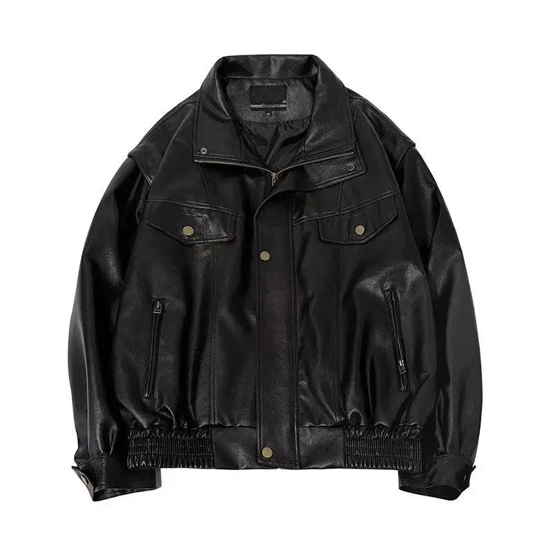 ジャケット・アウター Vintage leather jacket short DHgate.com:Vintage Leather Jacket with Zipper Lapel - Washed