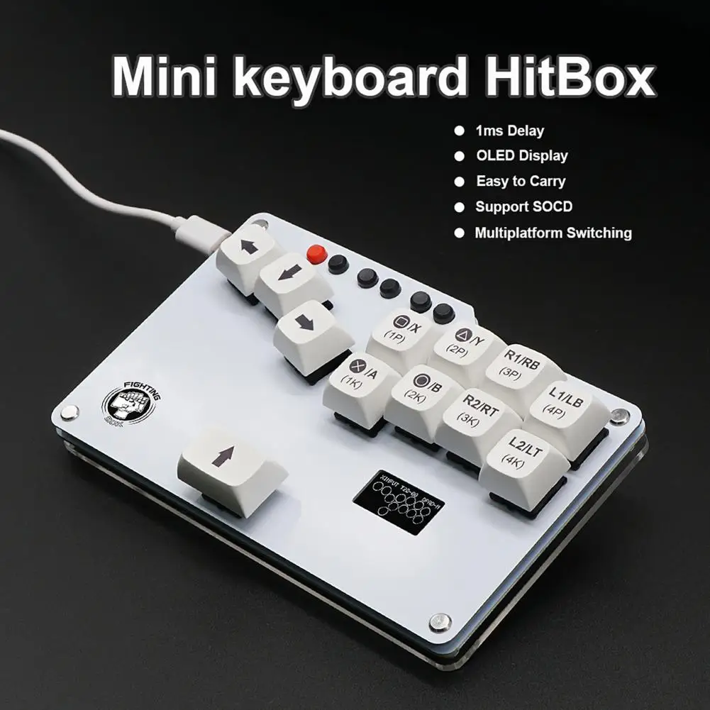 

Mini Hitbox GP2040 Fightstick Keyboard Versatile Controller For PS3/for PS4/for Switch /for Mister/Steam