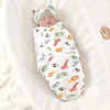 Baby Anti-shock Swaddle Cotton Printed Wrap Spring/Summer Baby Wrap Two-piece Baby Anti-kick Blanket Suitable for 0-3 Months 4