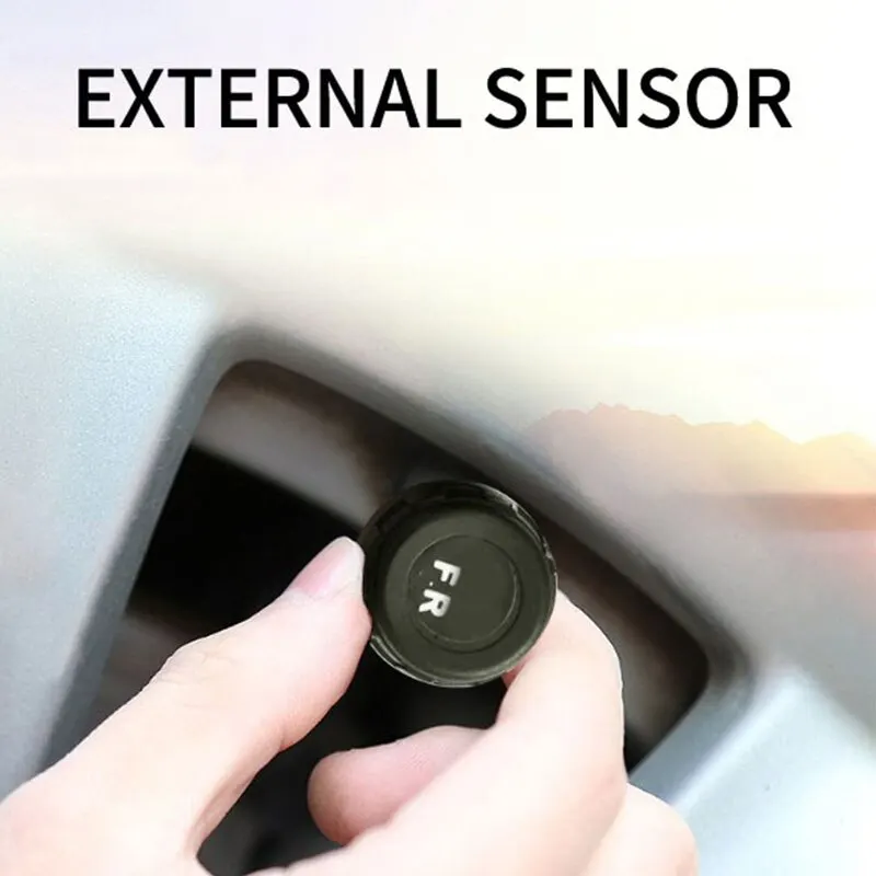 1PC Wireless Solar Powered Tire Temperature Pressure Monitor for Car