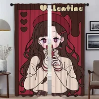 Anime Girl Home Interior Curtains for Camera Shades Living Room Curtain Partition Tulle for Bedroom Halloween Decoration Blinds 1