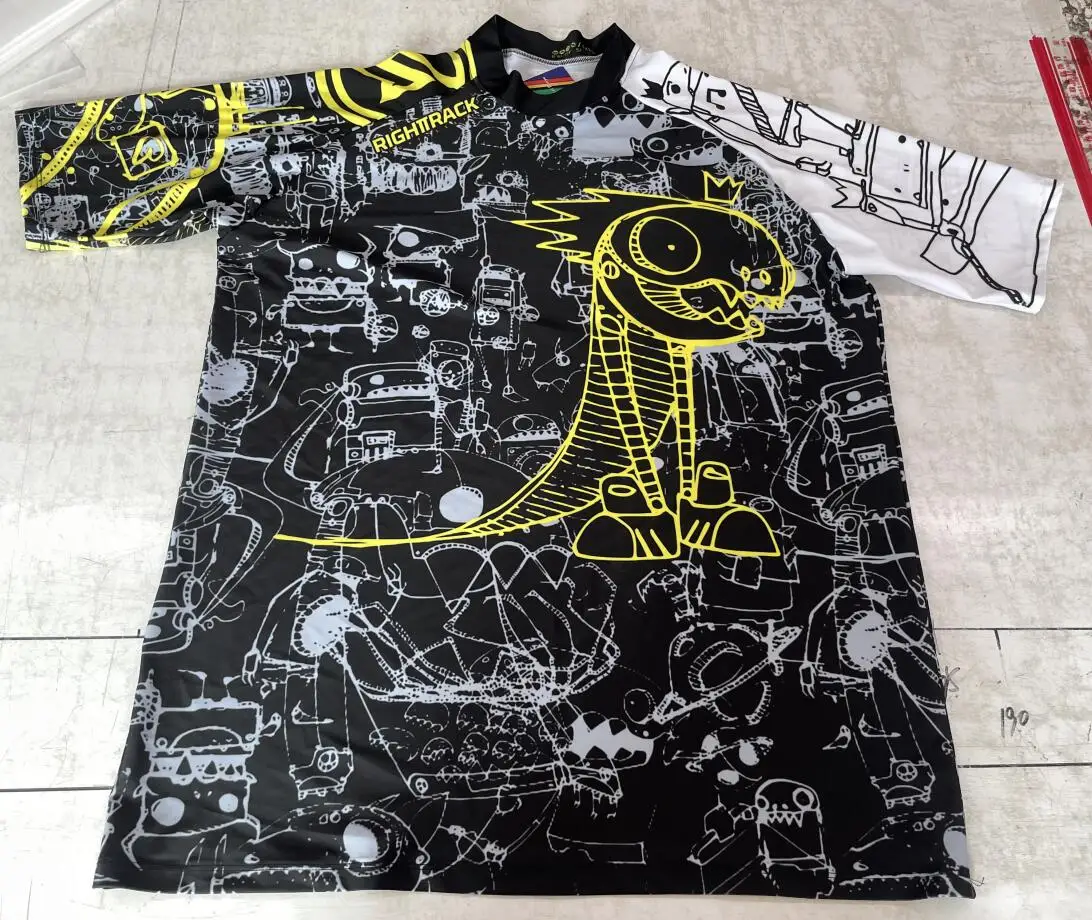Hot Men's Short Sleeve Surfing Shirt Nautical Diary Lycra Rashguard RIGHTTRACK For Surf Sportswear Beach Swimwear UPF50+ Clothes