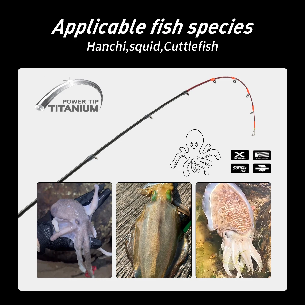 Johncoo Fishing Rod for Casting Jigging Rod 1.7m M ML Jigging Rod Powerful Titanium Tip Rubber Tail Octopus Boat Rod 2