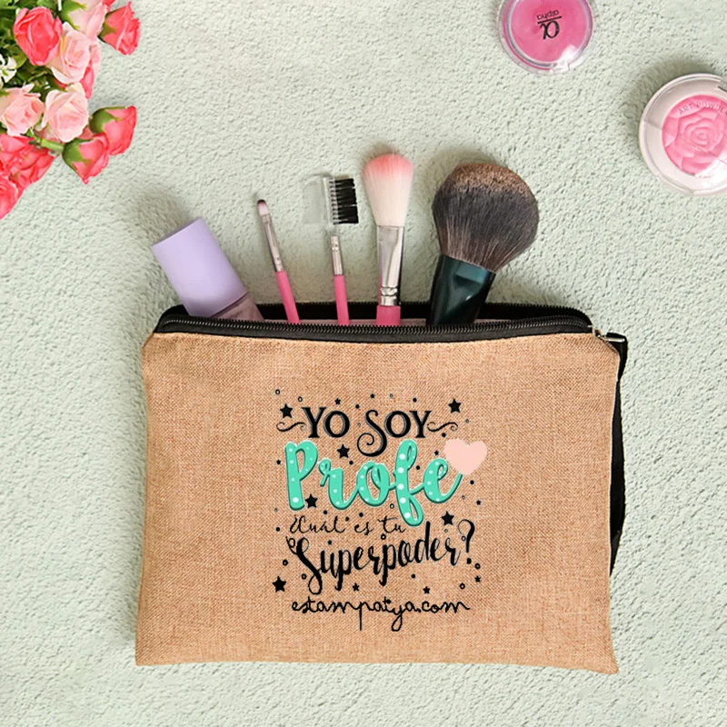 Travel Toiletries Organizer Gifts for Nounou Merci Super Nounou Print  Cosmetic Bag Women Neceser Makeup Bags Canvas Zipper Pouch _ - AliExpress  Mobile