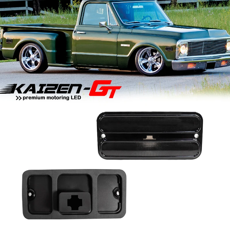 

Автомобильный передний/задний бампер с дымчатой линзой, боковой маркер, набор корпусов для 1968-1972 Chevy & GMC пикапов, без лампы/розетки