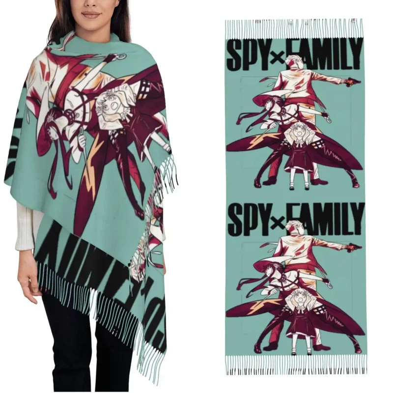 

Женская длинная кашемировая шаль Spy X Family манга, сезон осень-зима