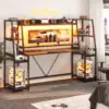SEDETA Gaming Desk 78.8'' with LED Lights Hutch and Storage Shelves Computer Desk with Monitor Stand Large PC Gamer Desk 3