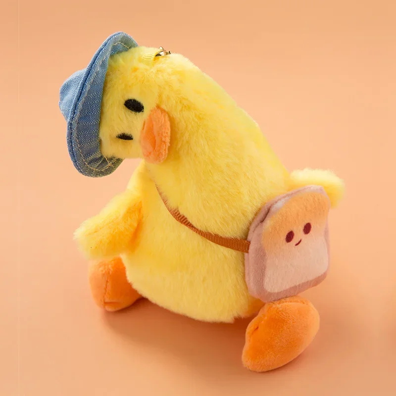 

Брелок для ключей Шея куклы с изображением милой утки из мультфильма, аксессуар для сумки с желтым и белым цветом, симпатичный плюшевый брелок для ключей для мальчиков и девочек, подвеска для влюбленных