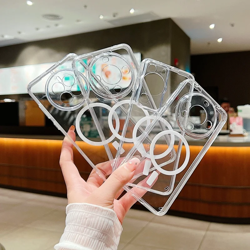 Transparent Acrylic Magnetic Wireless Charging Soft Case Cover