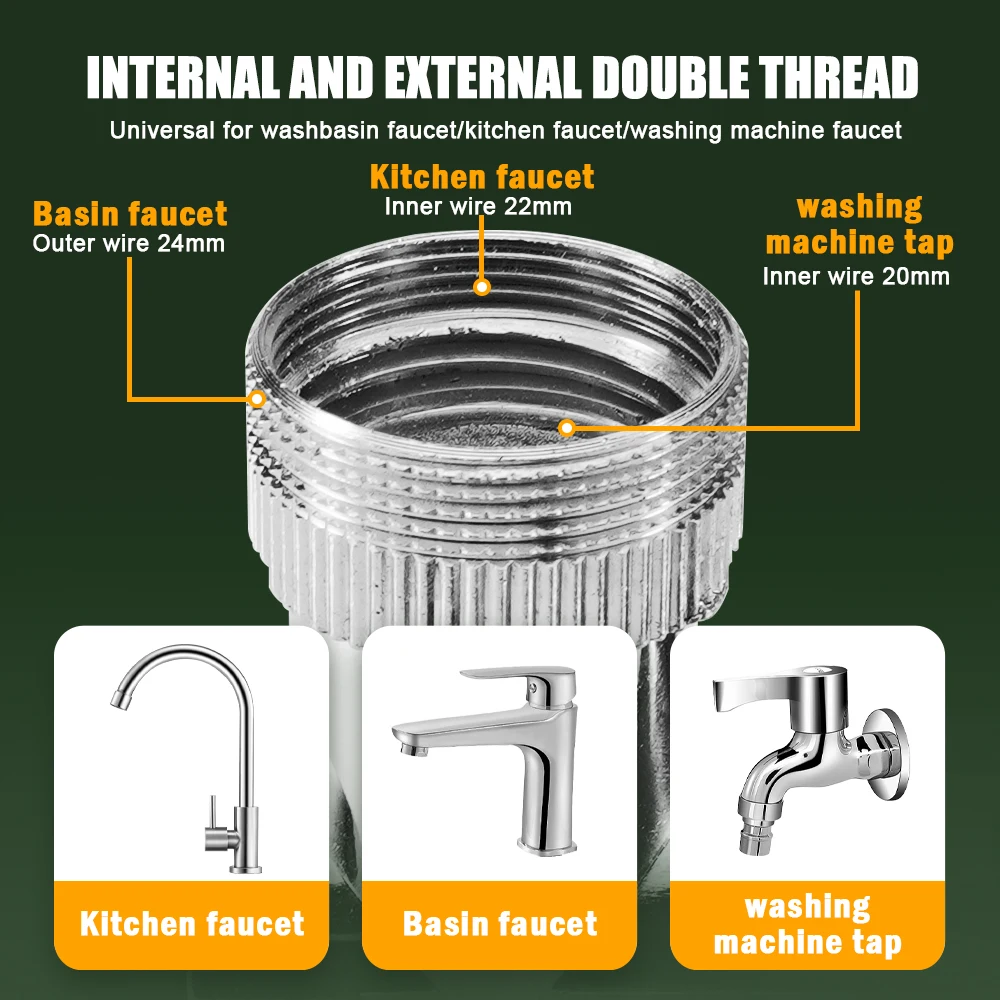 Mechanical Arm Rotary Expansion Faucet Aerator Kitchen Bathroom Universal 1440 &deg; Rotary Faucet Aerator Expander Splash Filter