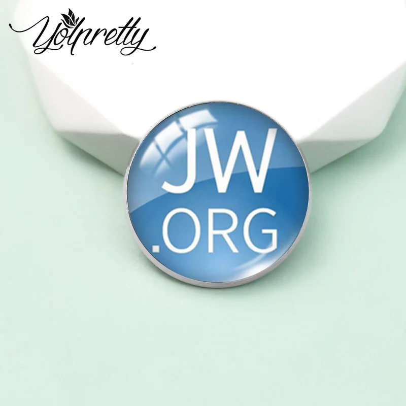 2023 New Arrival Fashion JW.ORG Jehovah's Witnesses JW the Bible Love Glass Dome Round Brooch Handcraft Jewelry Badge Pins