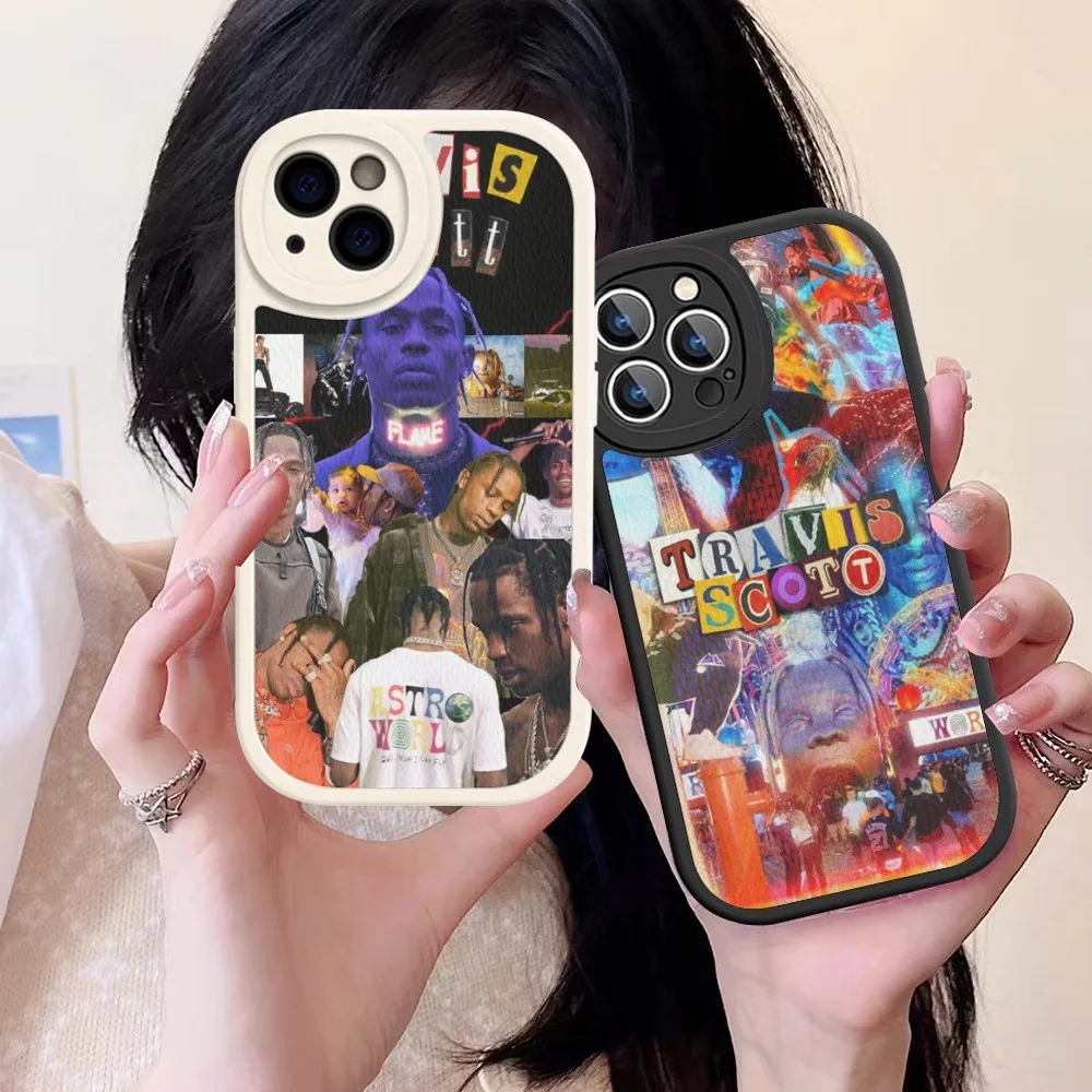 T-Travis S-Scott Custodia Rigida In Pelle Per Iphone 14 13 12 Mini 11 14 Pro Max Xs X Xr 7 8 Plus Fundas