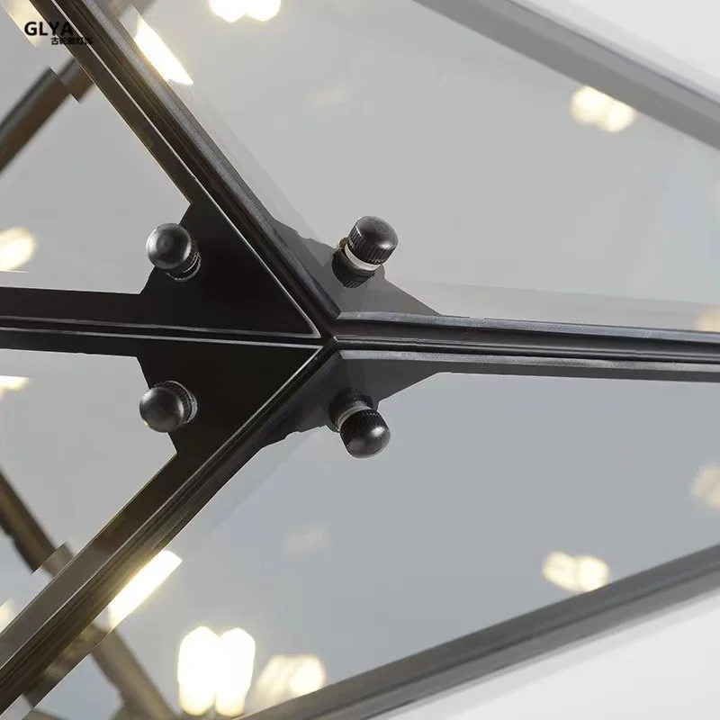 Modern Designer Angular Diamond Ceiling Chandelier Glass Hanging Light for Home Decor Dining Room