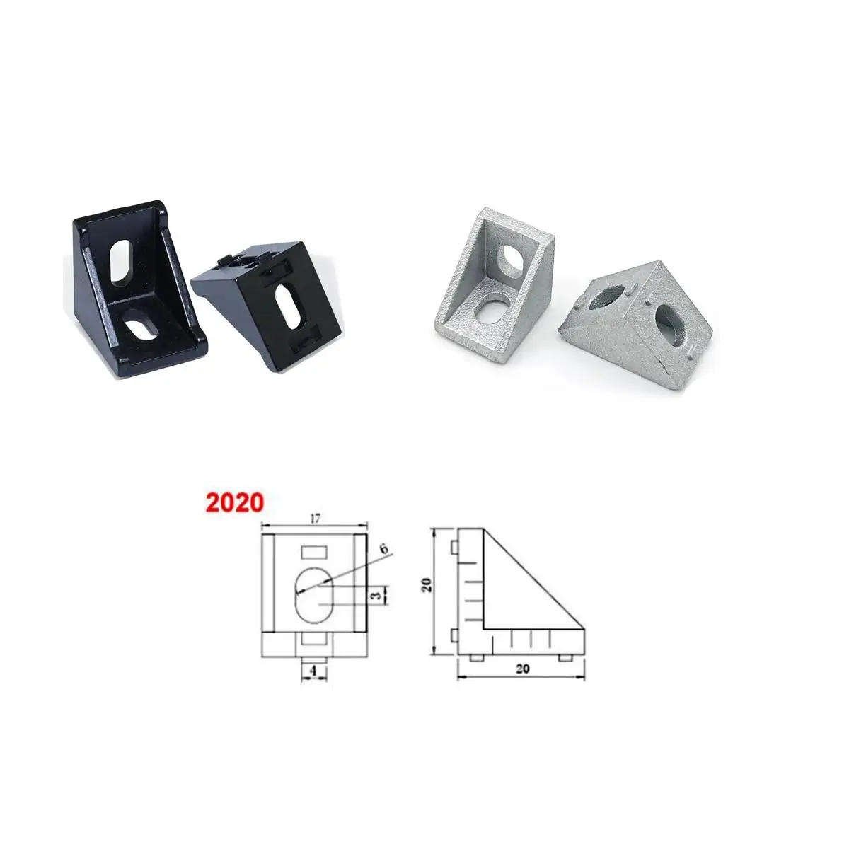 

Connector Set 2020 Aluminum Profile 100pcs 20pcs Corner Bracket + 40pcs M5 T-slot Nuts 20 Series + 40pcs M5x8mm Hex Socket Cap E