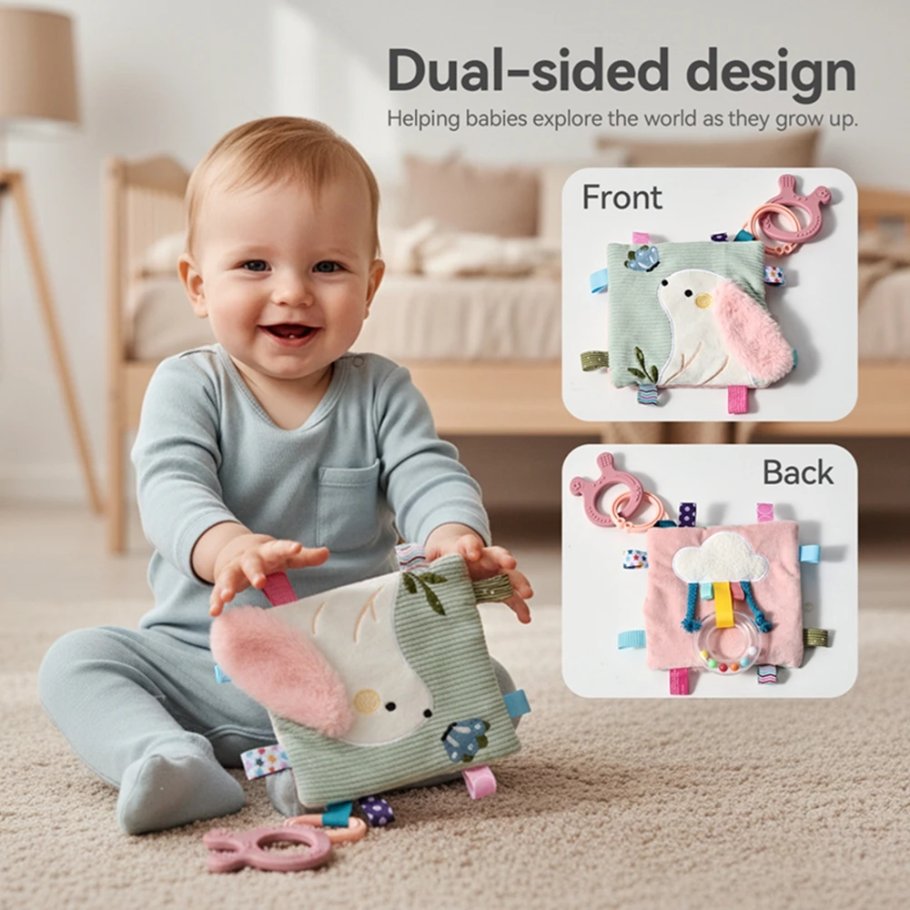 3D-Touch-Feeling Hochkontrast-Stoffbuch Weiche Babybücher Sensorisches Frühlernspielzeug für Kinderwagen Spielzeug für Säuglinge und Kleinkinder 0-12 Monate – Detail 28