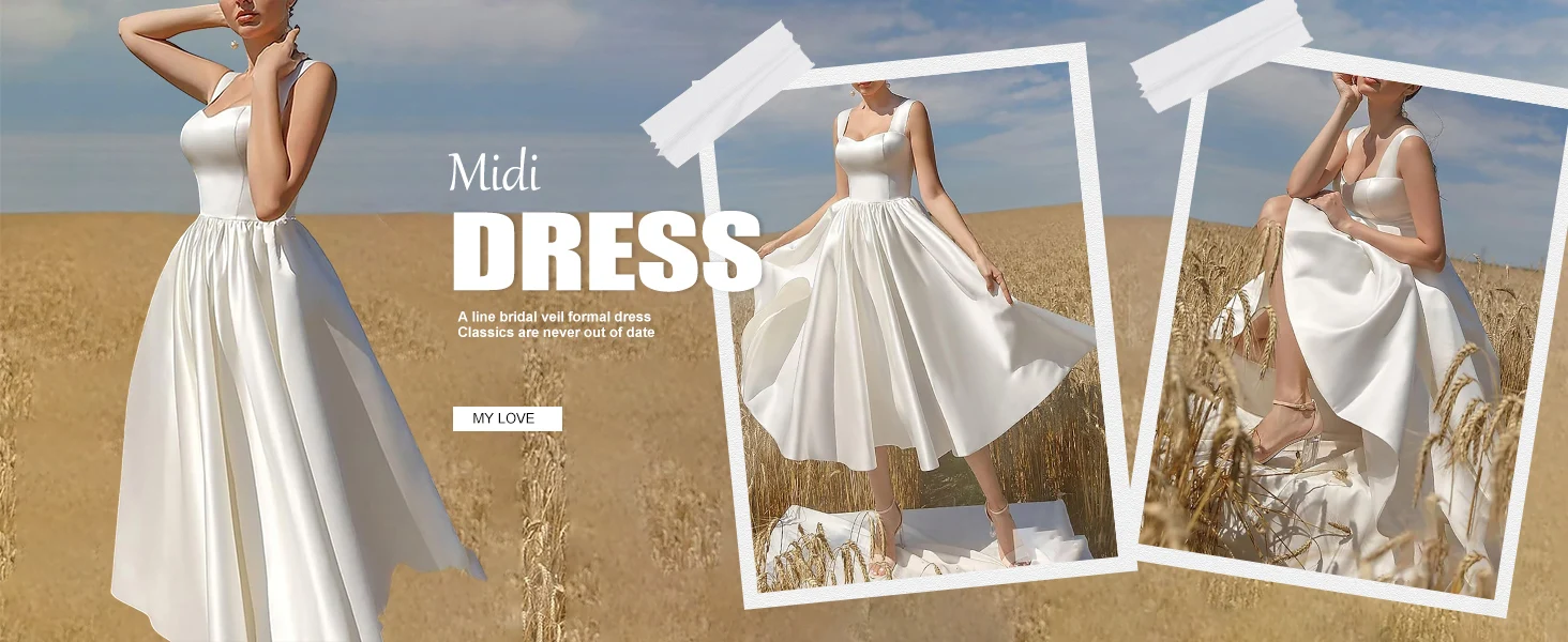 Tea Lenght Wedding Dress for Bride