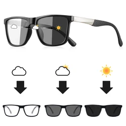 Photochromic Square Sunglasses - Stylish Unisex UV400 Outdoor Shades (Black)