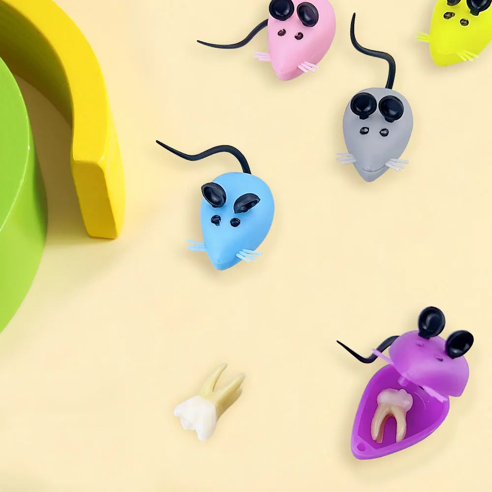 50Pcs Nette 3D Mini Maus Form Kunststoff Milch Zähne Lagerung Box Baby Zähne Box Kinder Zahn Sparen Fall Organizer Andenken behälter – Detail 7