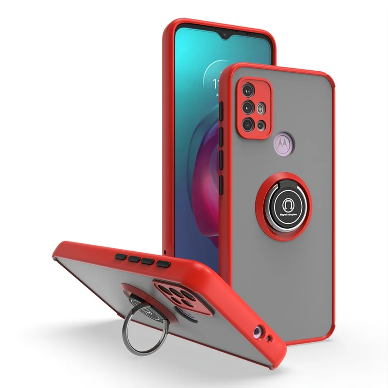Shockproof Armor Case with Magnetic Holder Ring - Hard Matte Back Cover
