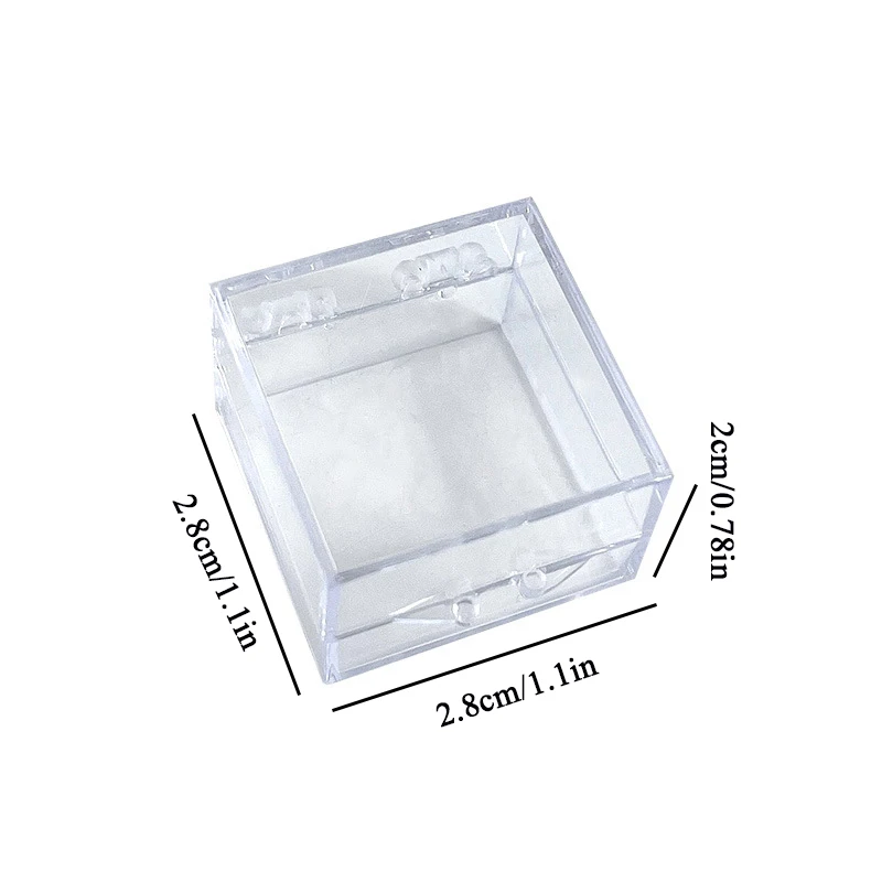 Mini Clear Storage Box Transparent Square Plastic Box Earrings Jewelry Packaging Small Cards Storage Jewelry Organizer Case