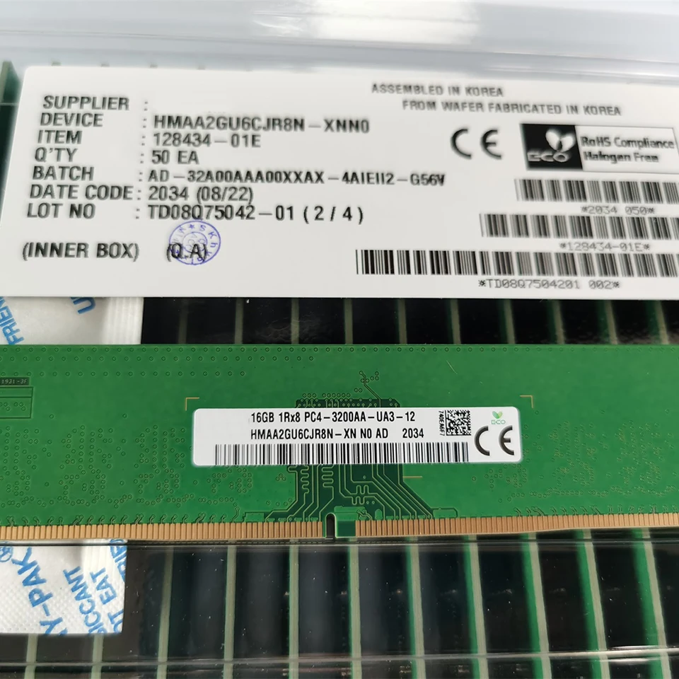 RAM HMAA2GU6CJR8N-XN SK Hynix 16 ギガバイト DDR4 3200MHz 1RX8 PC4