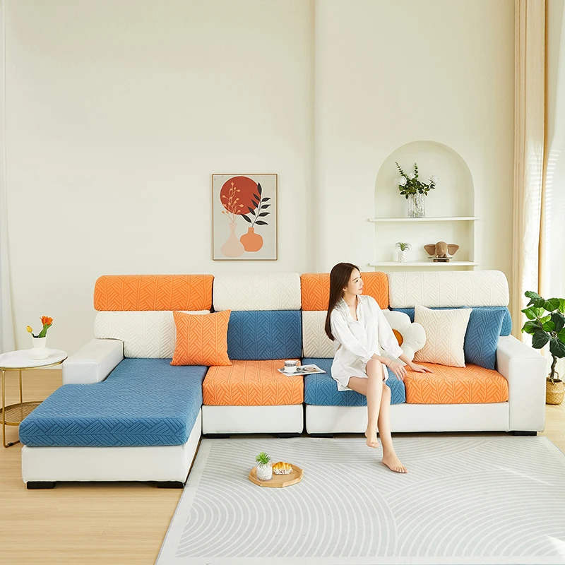 1pc Jacquard Sofa Slipcover Nonslip Stretch Sofa Cover Couch Cover for Bedroom Office Living Room Furniture Protector Home Decor 6