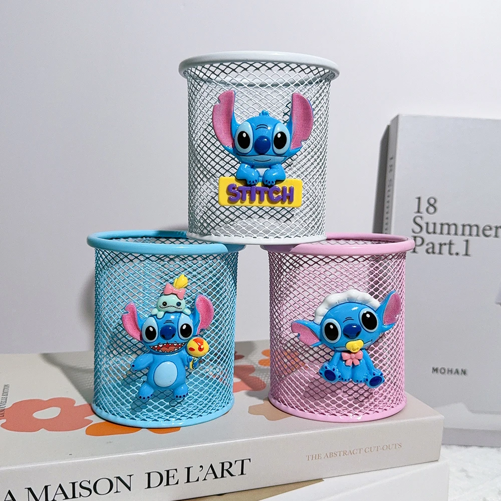 Cute cartoon stitch pen holder storage ornament for Disney fans Kawaii children's learning stationery storage supplies pen holder,desk organizer,pen and brush holder,desk storage rack