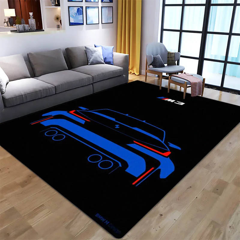 3D 레이싱 카 B-BMWS 프린트 카펫, 야외 러그 영역 깔개, 미끄럼 방지 카펫, 침실 장식 카펫, 거실 생일 선물