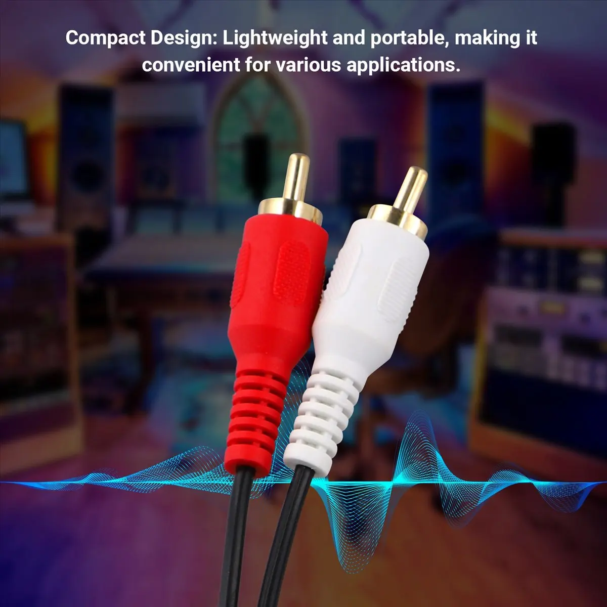 ABAI DC3.5mm 스테레오 및 RCA 레드 화이트 오디오 신호 발룬(Cat5/6 케이블을 통한 전송) RJ45 암 커넥터 - DC3.5mm 및 2xRCA 오디오 케이블