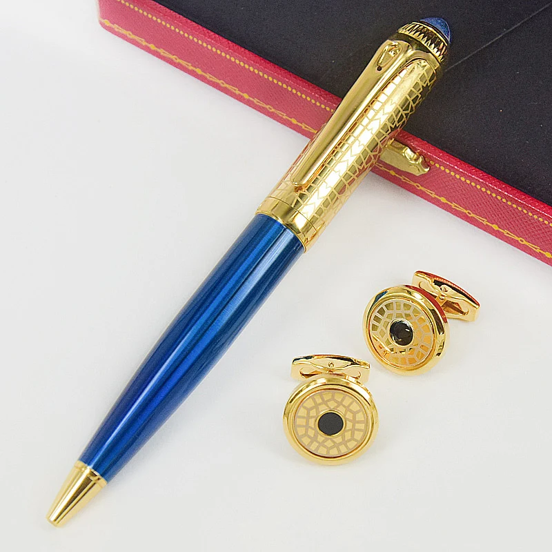 

VPR Classic CT Roadster Star Line Golden/Silver Pattern Blue/Black Barrel Ballpoint Pen Writing Smooth Office Stationery