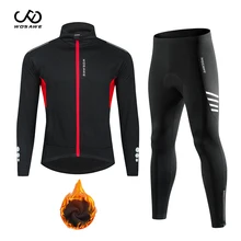 

WOSAWE Men's Cycling Jacket Thermal Fleece Keep warm MTB Road Jersey Set Clothing Maillot Ropa Ciclismo Hombre Bicycle Wear
