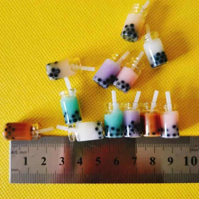 Pearl milk tea/miniature drinks/dinnerware/artificial/fairy garden gnome/terrarium decor/diy supplies miniature figurines miniature ornament miniature scenery material 10 pcs