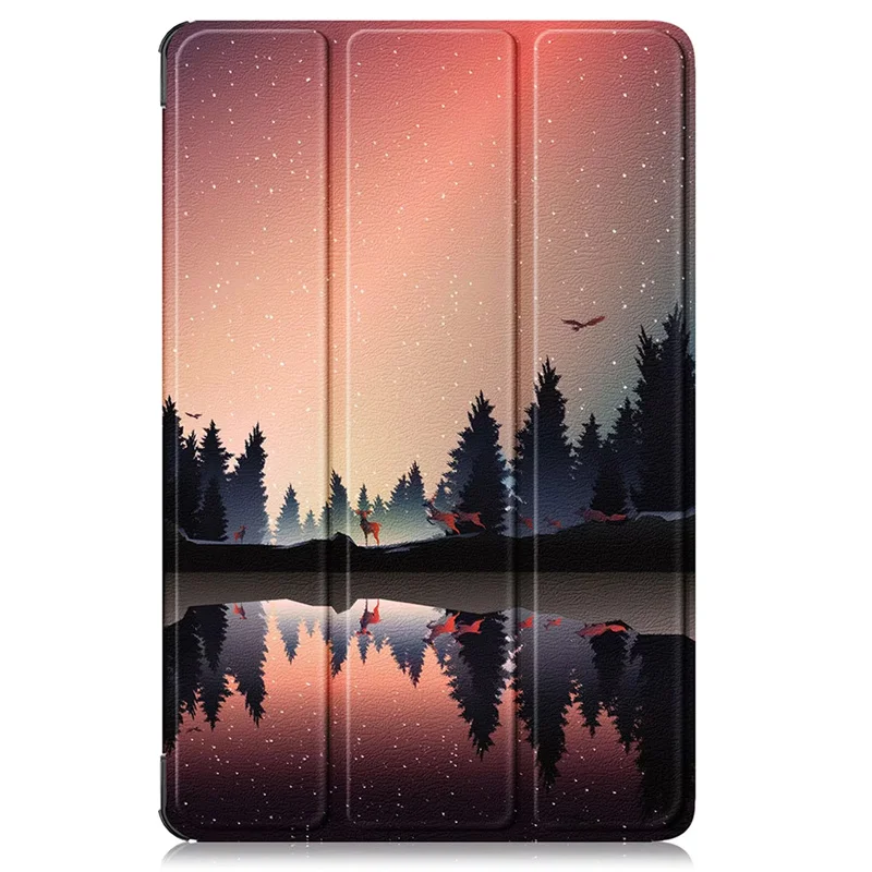 Enhanced Product Title: Stylish Magnetic Tri-Fold Stand Case with Hard PC Back and Artistic Design