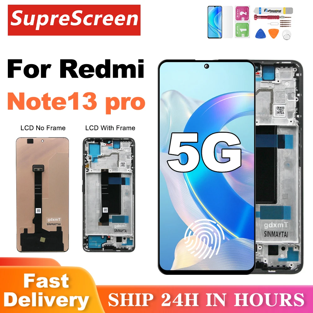 AMOLED For Xiaomi Redmi Note 13 Pro 5G LCD Display Touch Screen