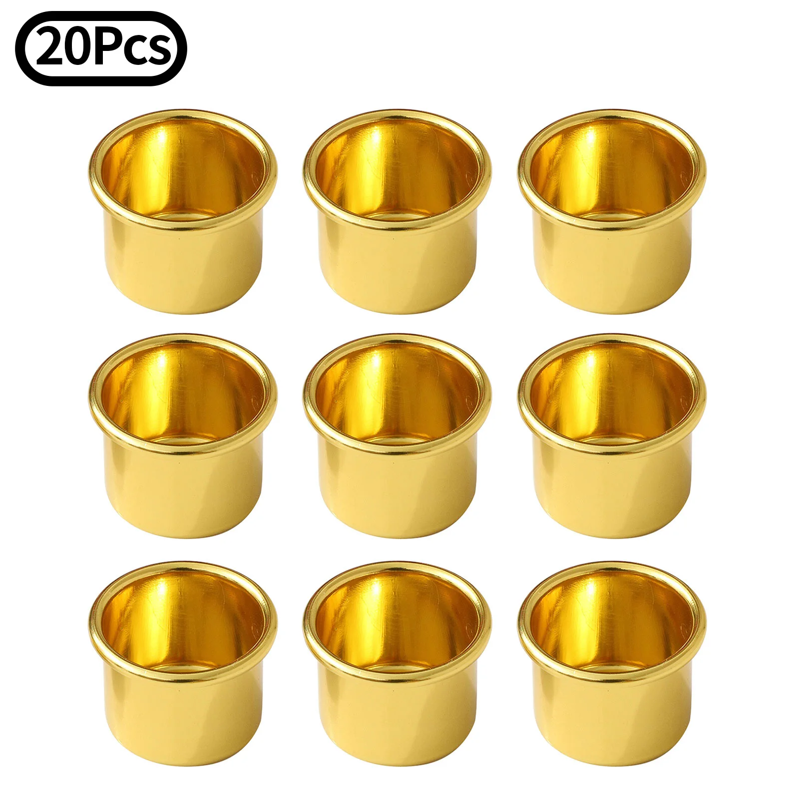 20PcsAluminumCandleCupsBowlCandleHoldersCandlestickMetalCandle