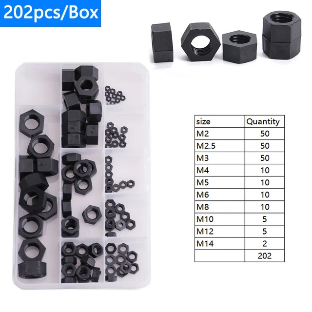 All Size (M2 to M20) Black Nylon Hexagon Nuts Plastic Hex Nut for