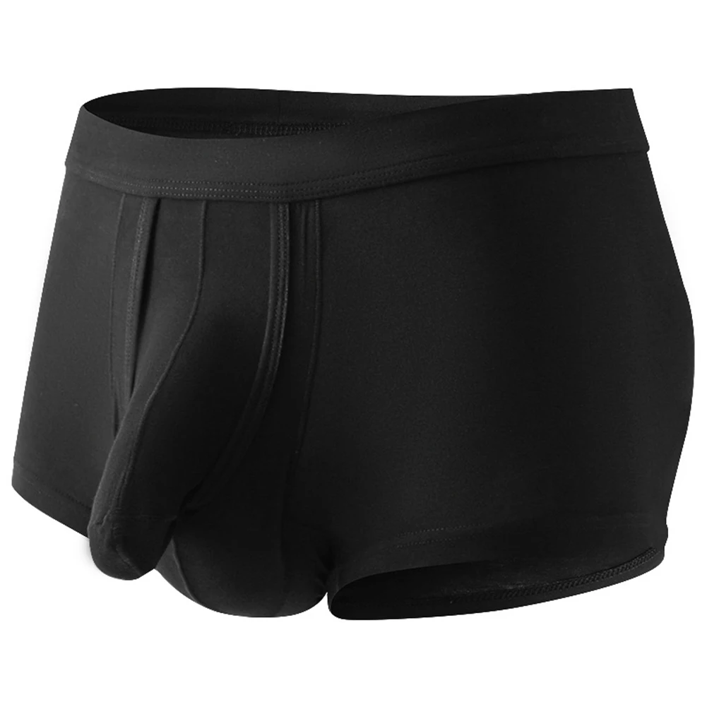 

Mens Sexy Underwear Separate Ball Pouch Breathable Comfortable Sport Boxer Trunks Shorts Panties Solid Color Soft Underpants