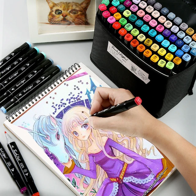 10/12/20/24/30 Colors Double-headed Skin Color Markers Set of Anime  Hand-drawn Color Filler Pens Art Supplies Sketching - AliExpress