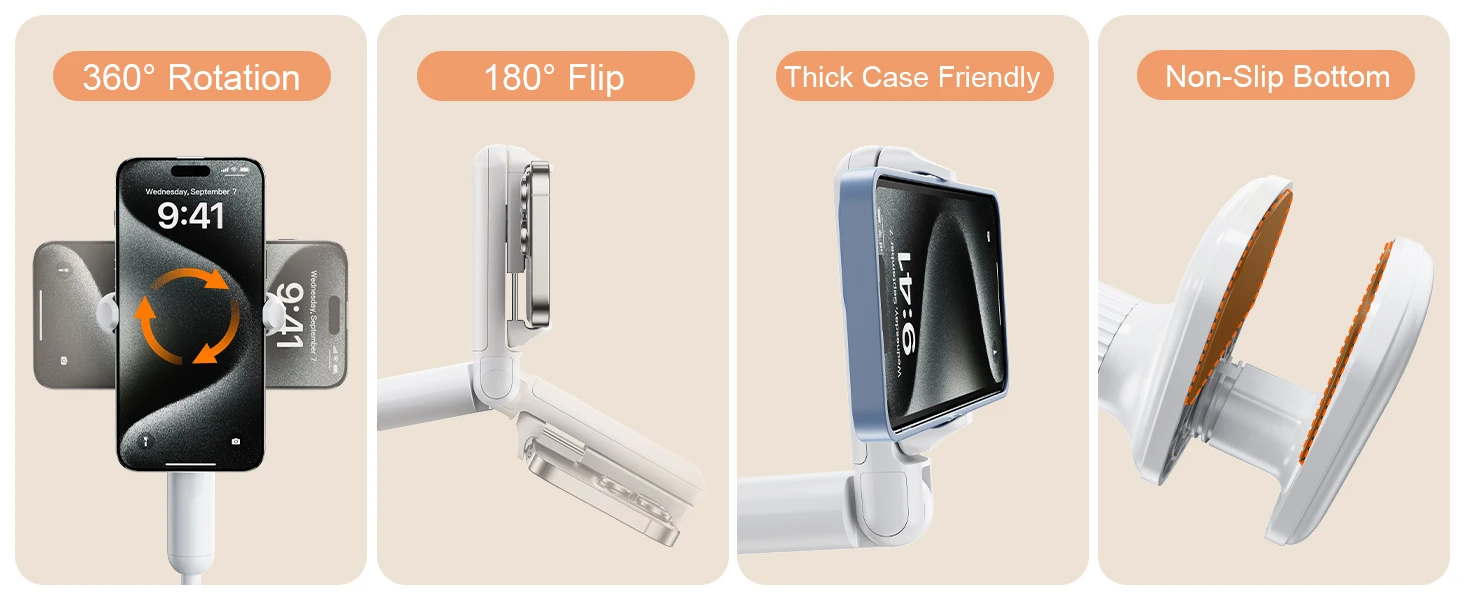 Flexible Gooseneck Phone Holder For Bed And Desk Clamp Mount_voghion.com