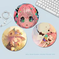 Anime Spy X Family Anti-Slip Round Kawaii Cartoon Anime Gaming Mouse Pad Keyboard Mouse Mats Deskpad Girls for Teen Bedroom 1