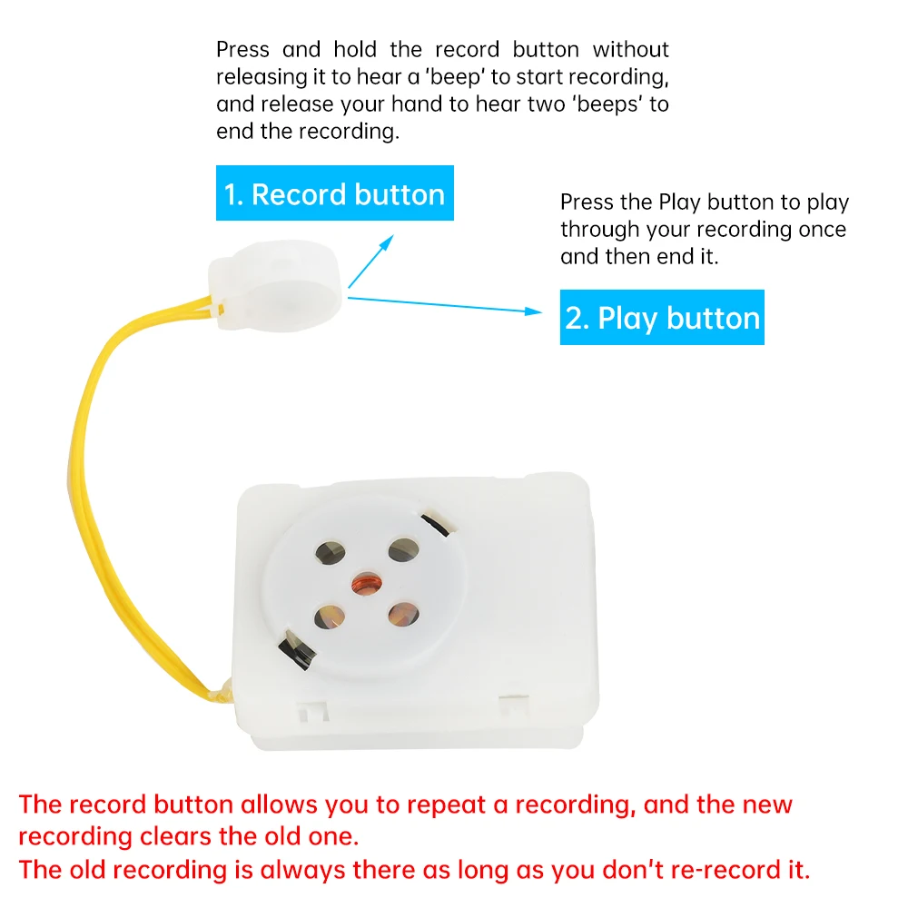 Enhanced Voice Recorder Module for Plush Toys - Personalized Message Recording Device with Clear Audio