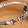 Sterling Silver Bracelets for Women New Women's Fashion Hollow Butterfly Pattern Jade Bangle Pure Argentum Jewelry 5