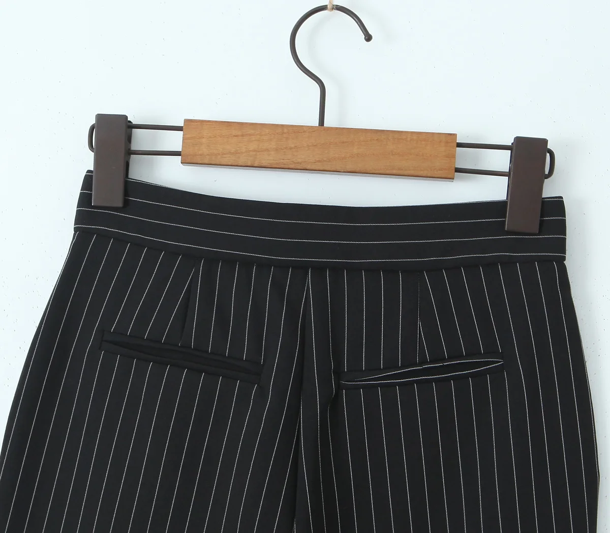 Spring Black Striped Oversized Blazer Women Loose Notched Full Sleeve Suits High Waist Long Flare Pants Halter Tank Tops
